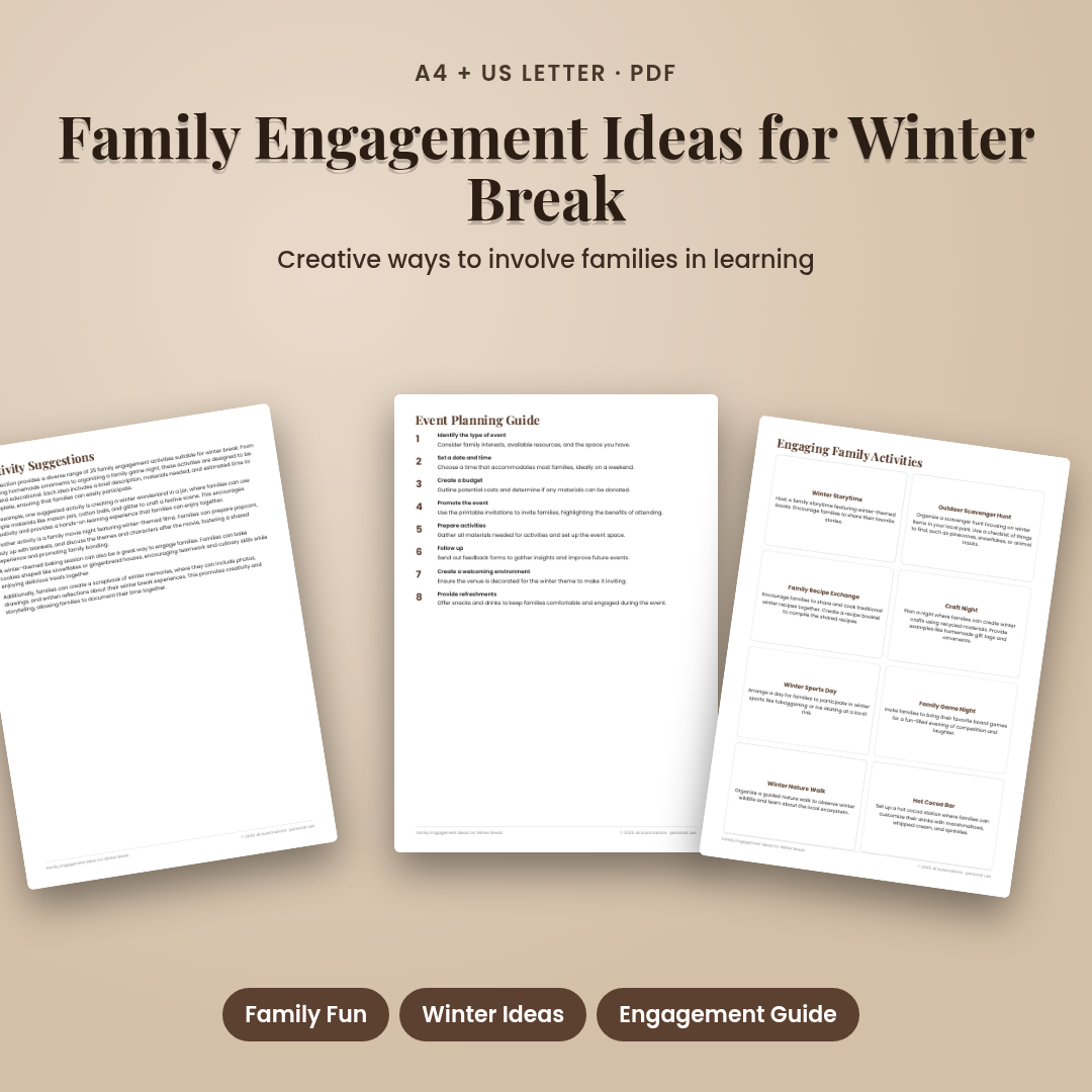 Family Engagement Ideas for Winter Break