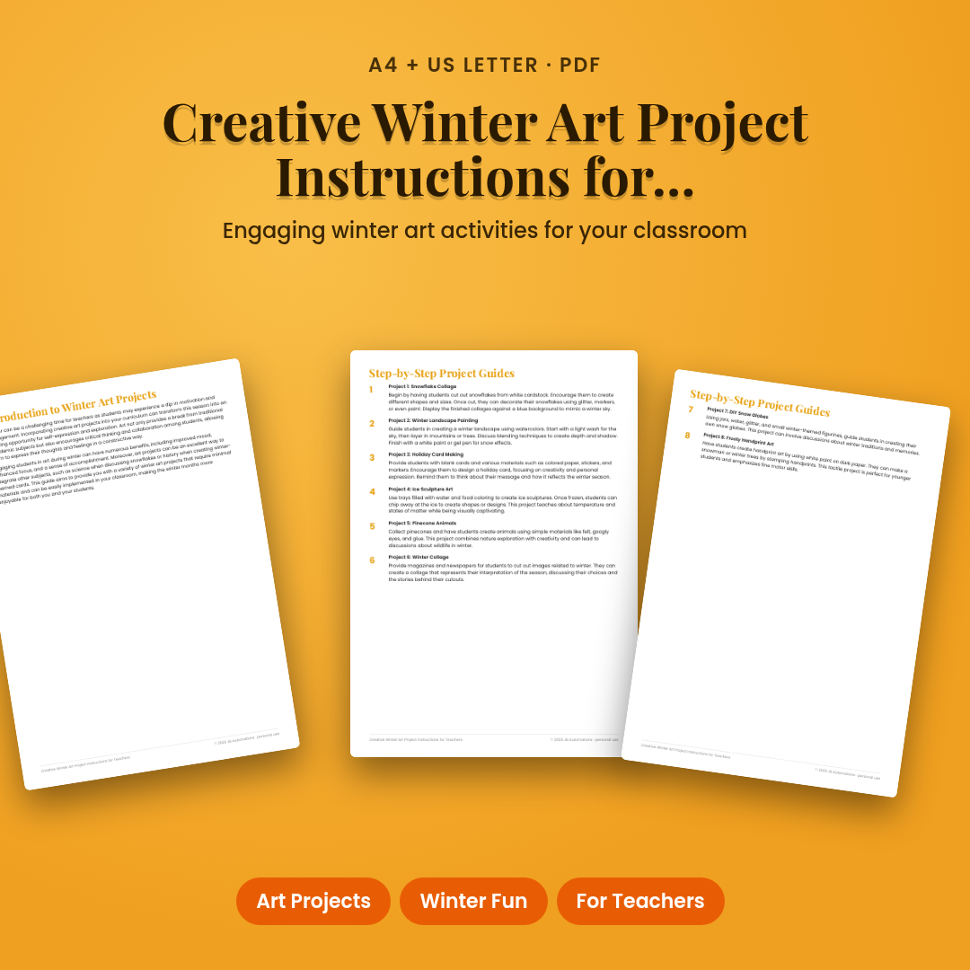 Creative Winter Art Project Instructions for Teachers