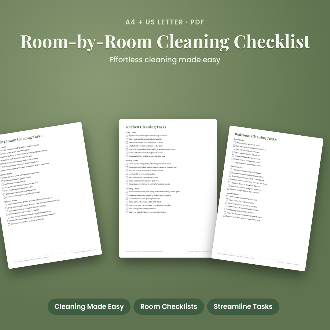 Room-by-Room Cleaning Checklist: Streamline Your Routine