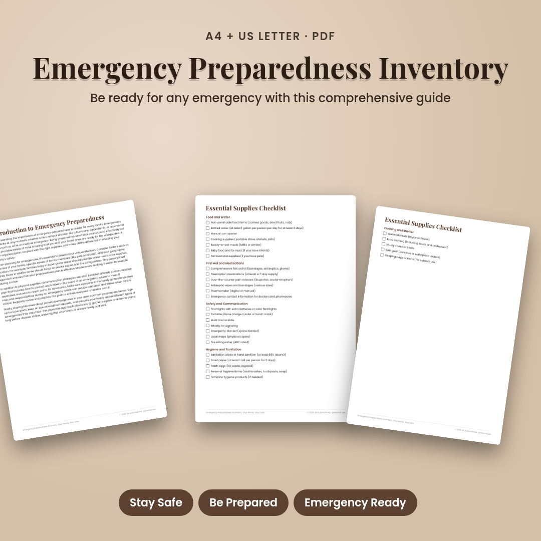 Emergency Preparedness Inventory: Stay Ready, Stay Safe