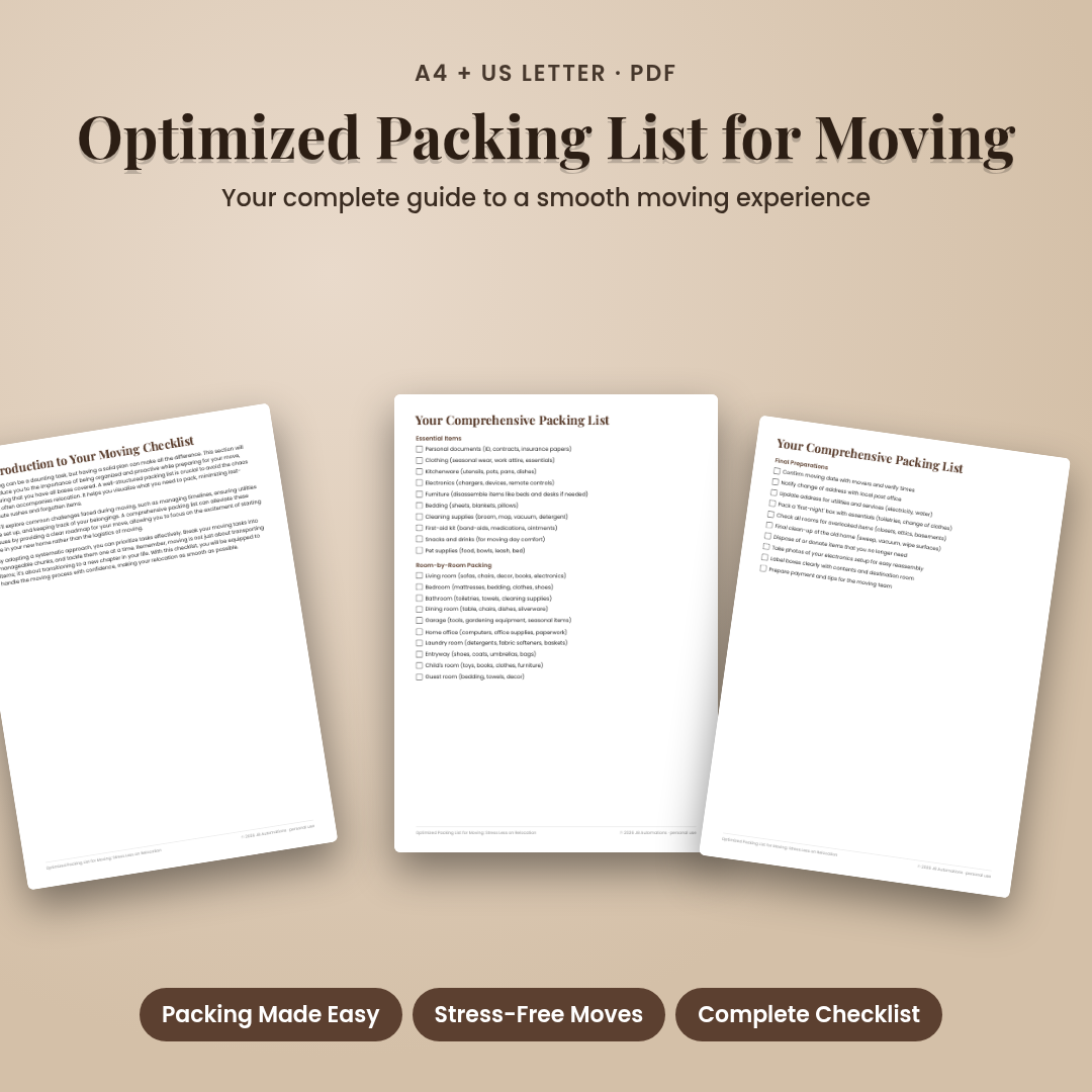 Optimized Packing List for Moving: Stress Less on Relocation