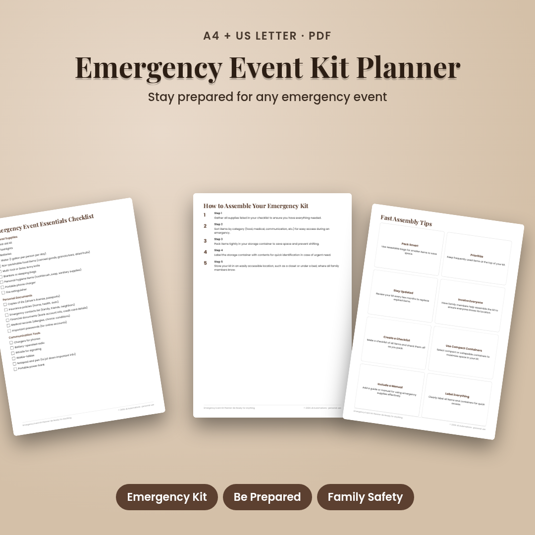 Emergency Event Kit Planner: Be Ready for Anything