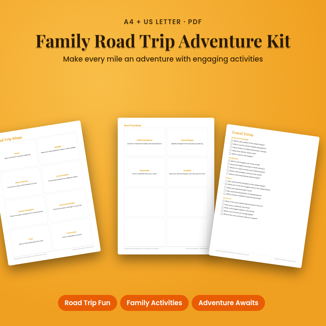 Family Road Trip Adventure Kit: Fun Activities for Everyone