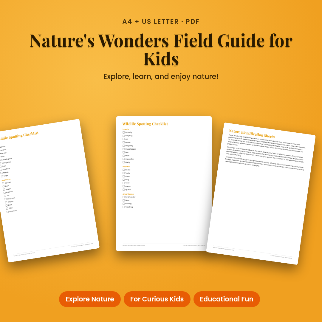 Nature's Wonders Field Guide for Kids