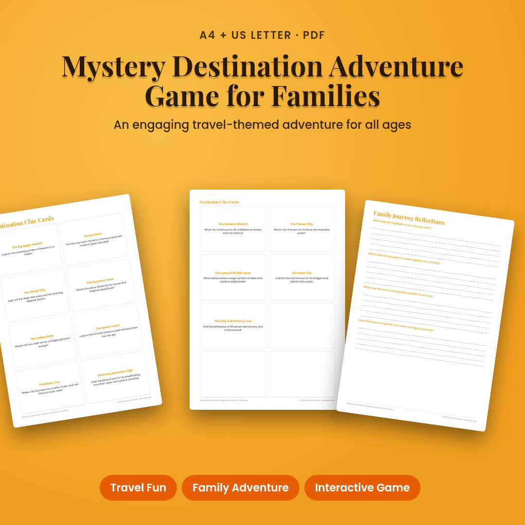 Mystery Destination Adventure Game for Families
