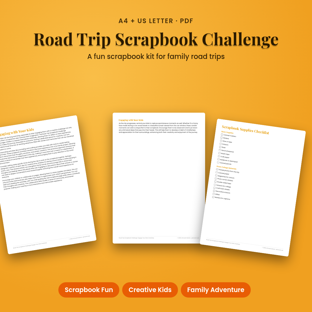 Road Trip Scrapbook Challenge: Engage Your Kids Creatively