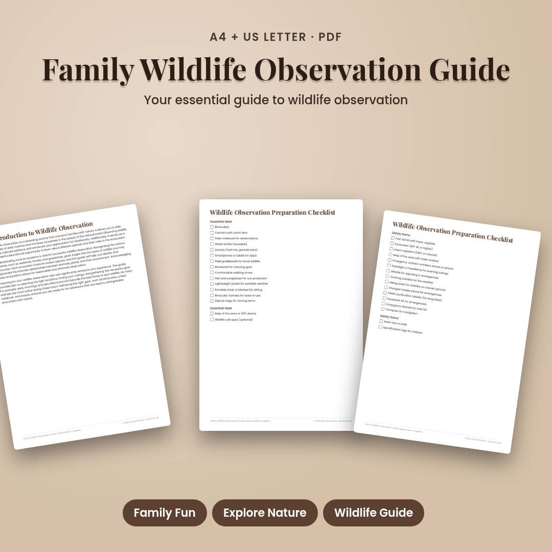 Family Wildlife Observation Guide: Explore Nature Together