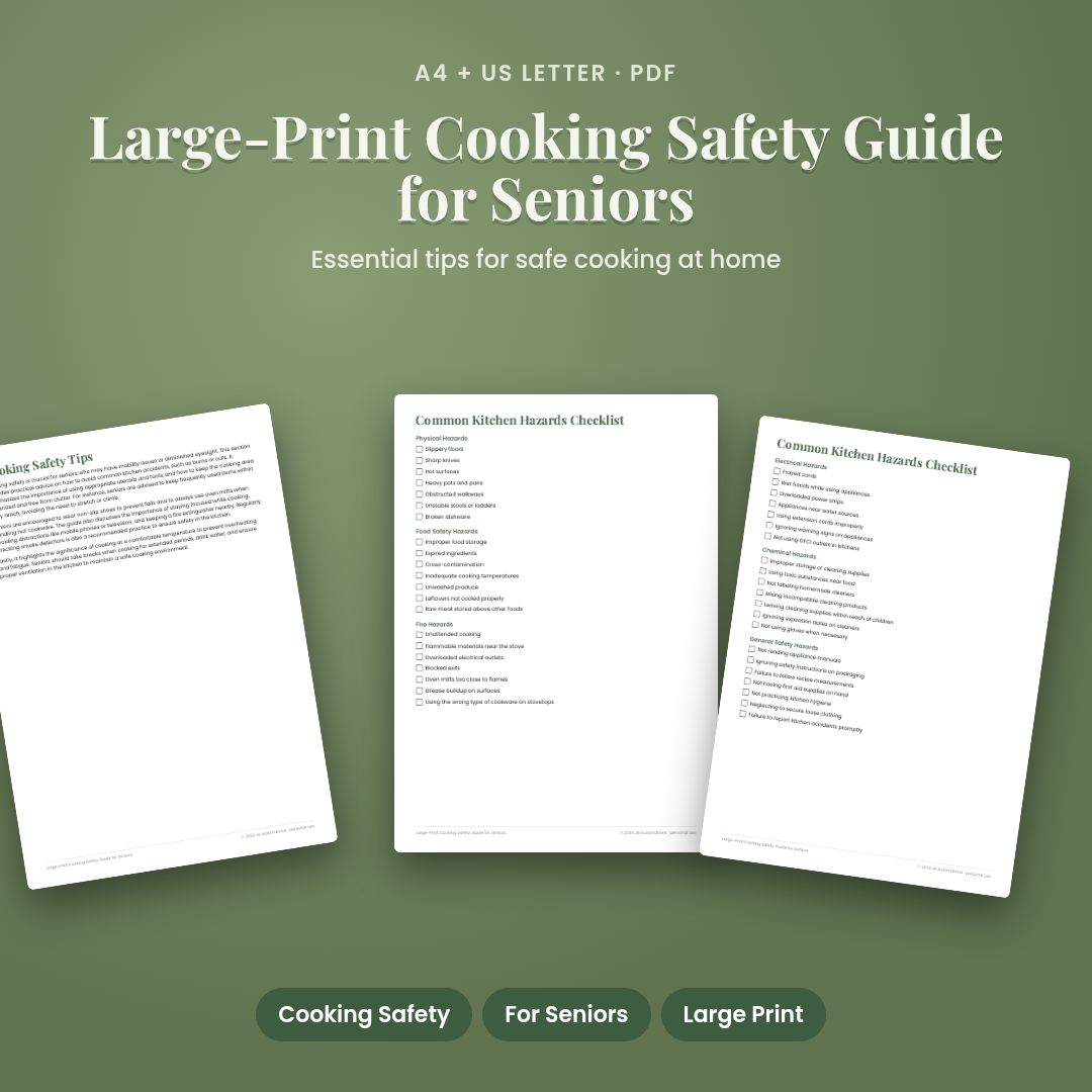 Large-Print Cooking Safety Guide for Seniors