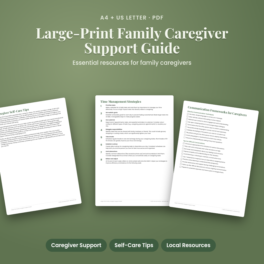 Large-Print Family Caregiver Support Guide