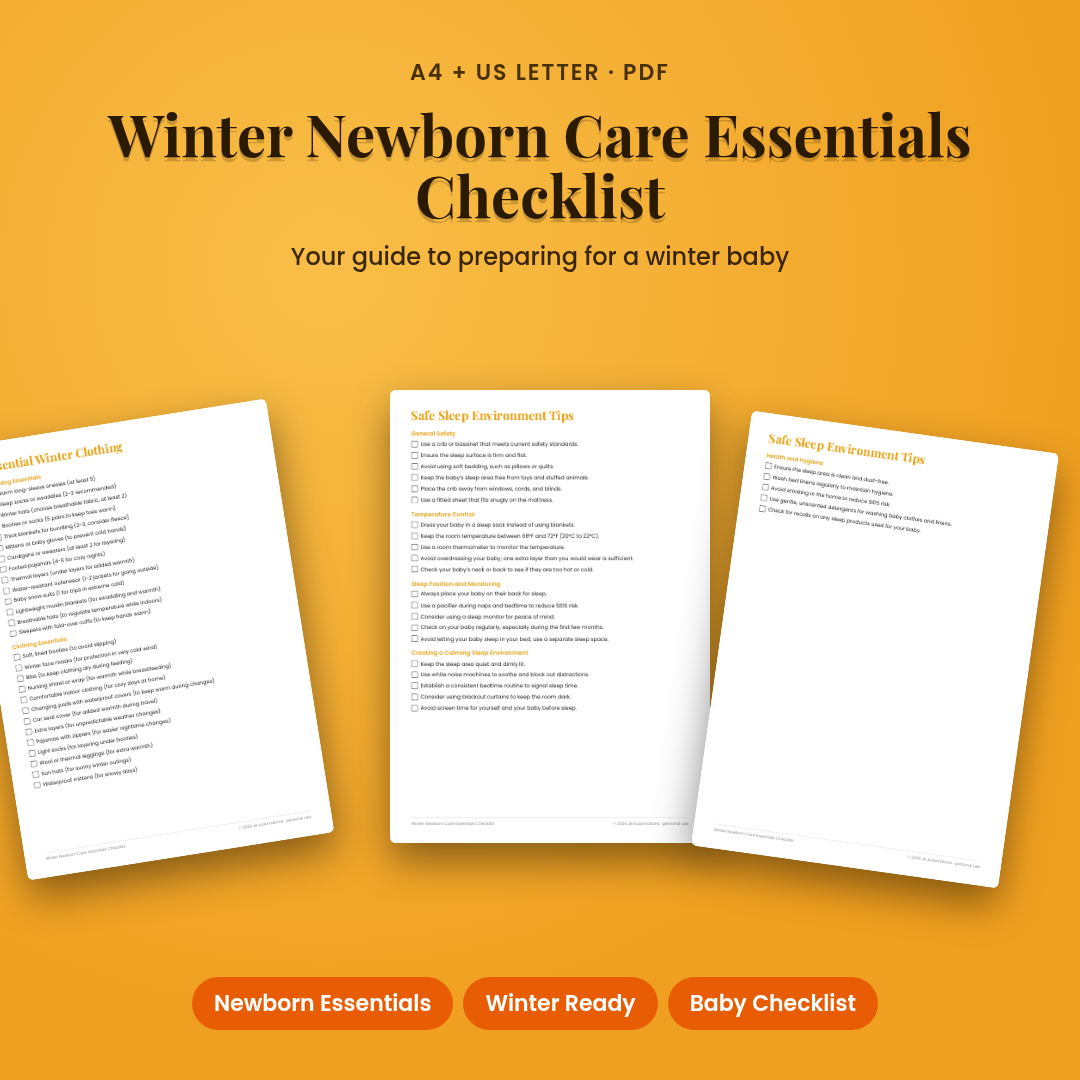 Winter Newborn Care Essentials Checklist