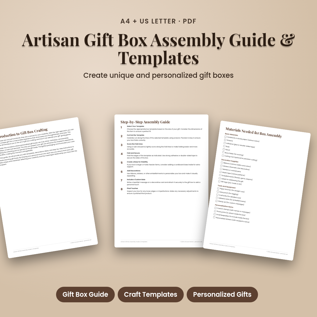 Artisan Gift Box Assembly Guide & Templates