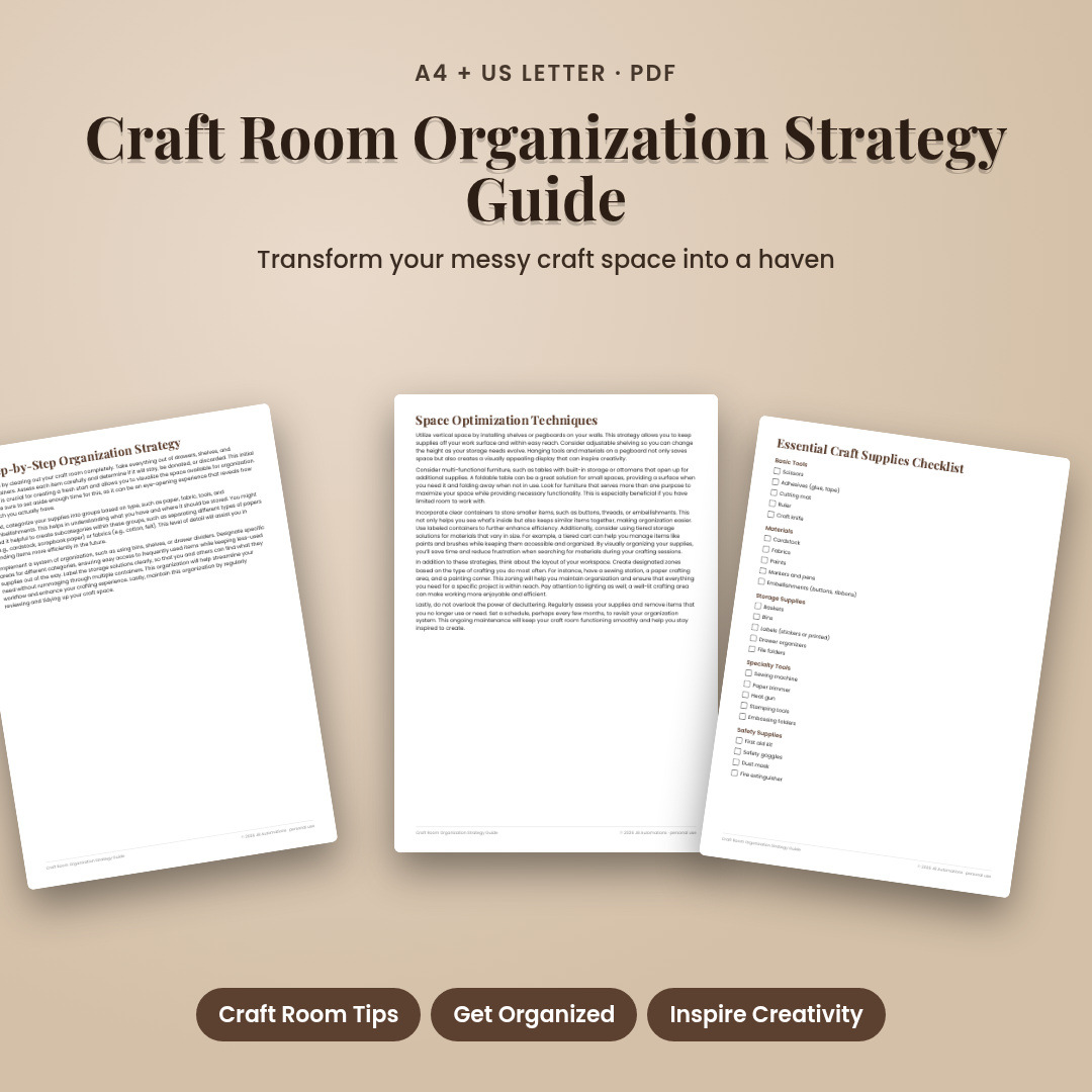 Craft Room Organization Strategy Guide
