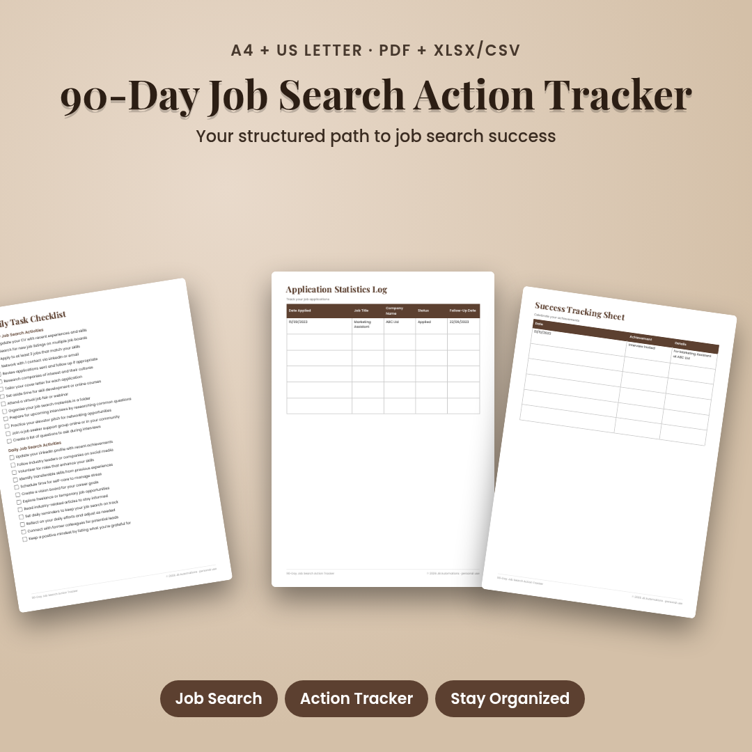 90-Day Job Search Action Tracker