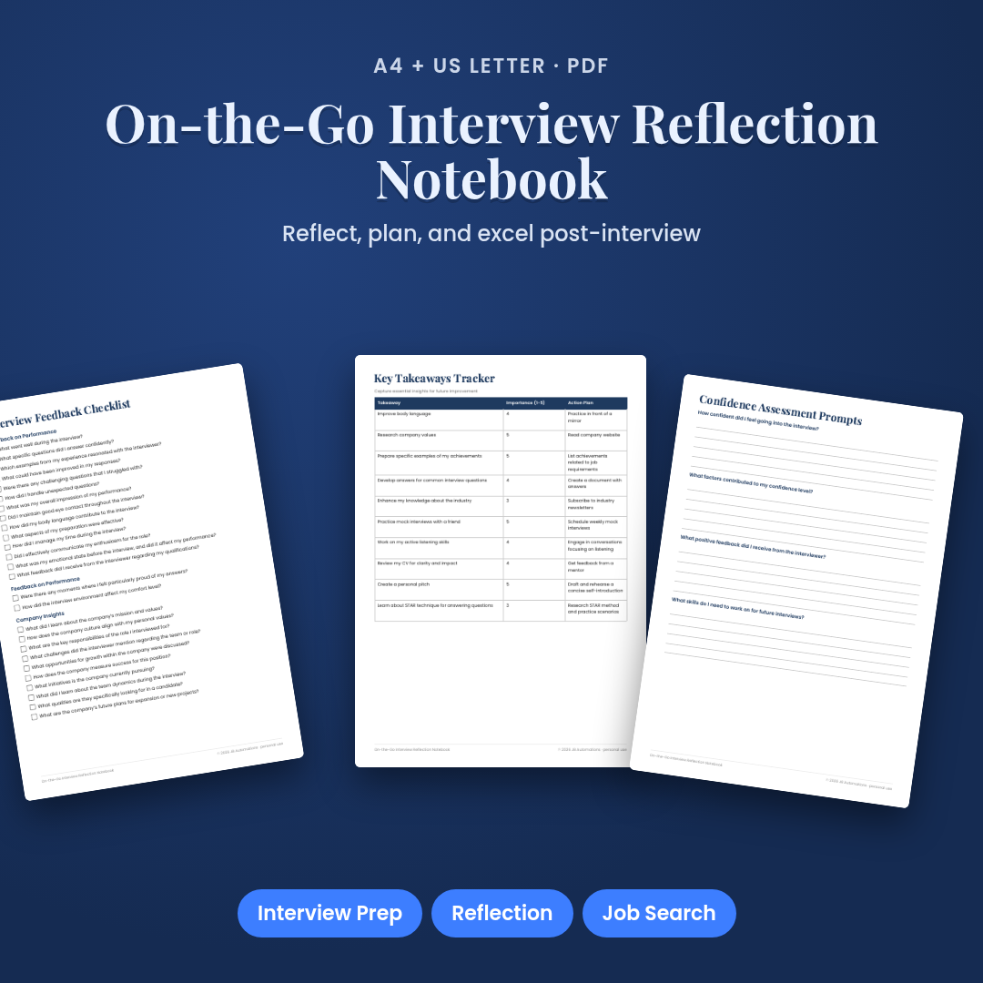 On-the-Go Interview Reflection Notebook