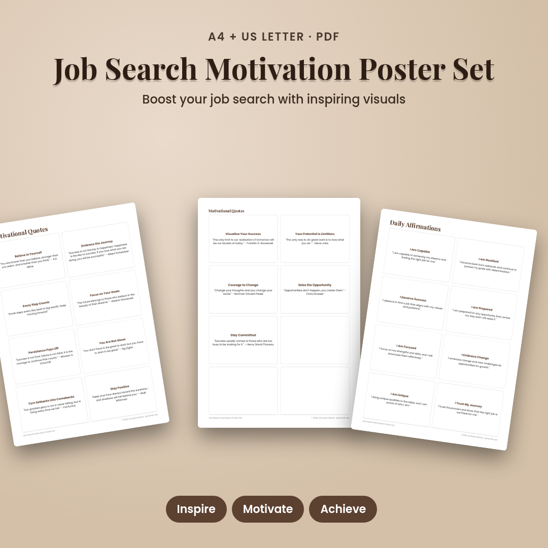 Job Search Motivation Poster Set