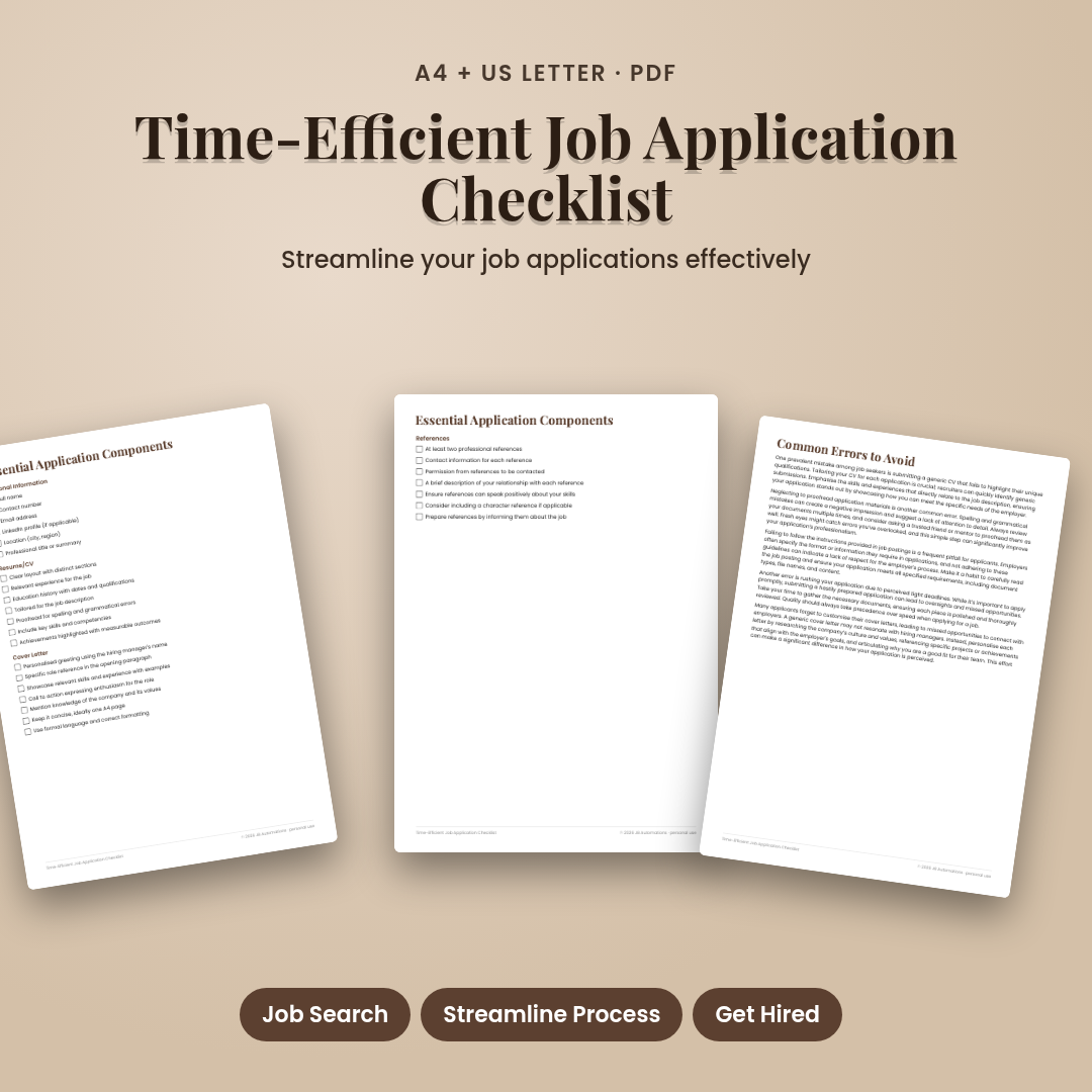 Time-Efficient Job Application Checklist