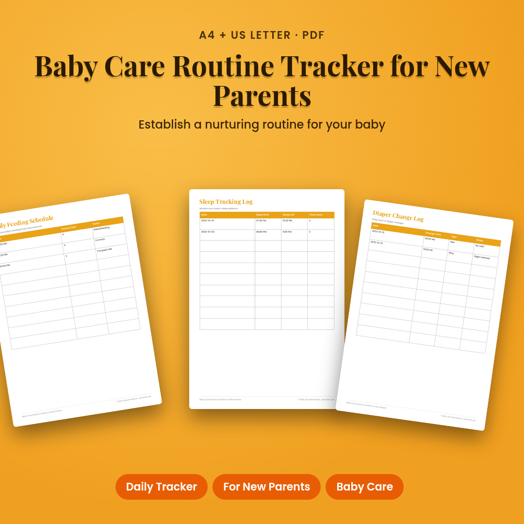 Baby Care Routine Tracker for New Parents