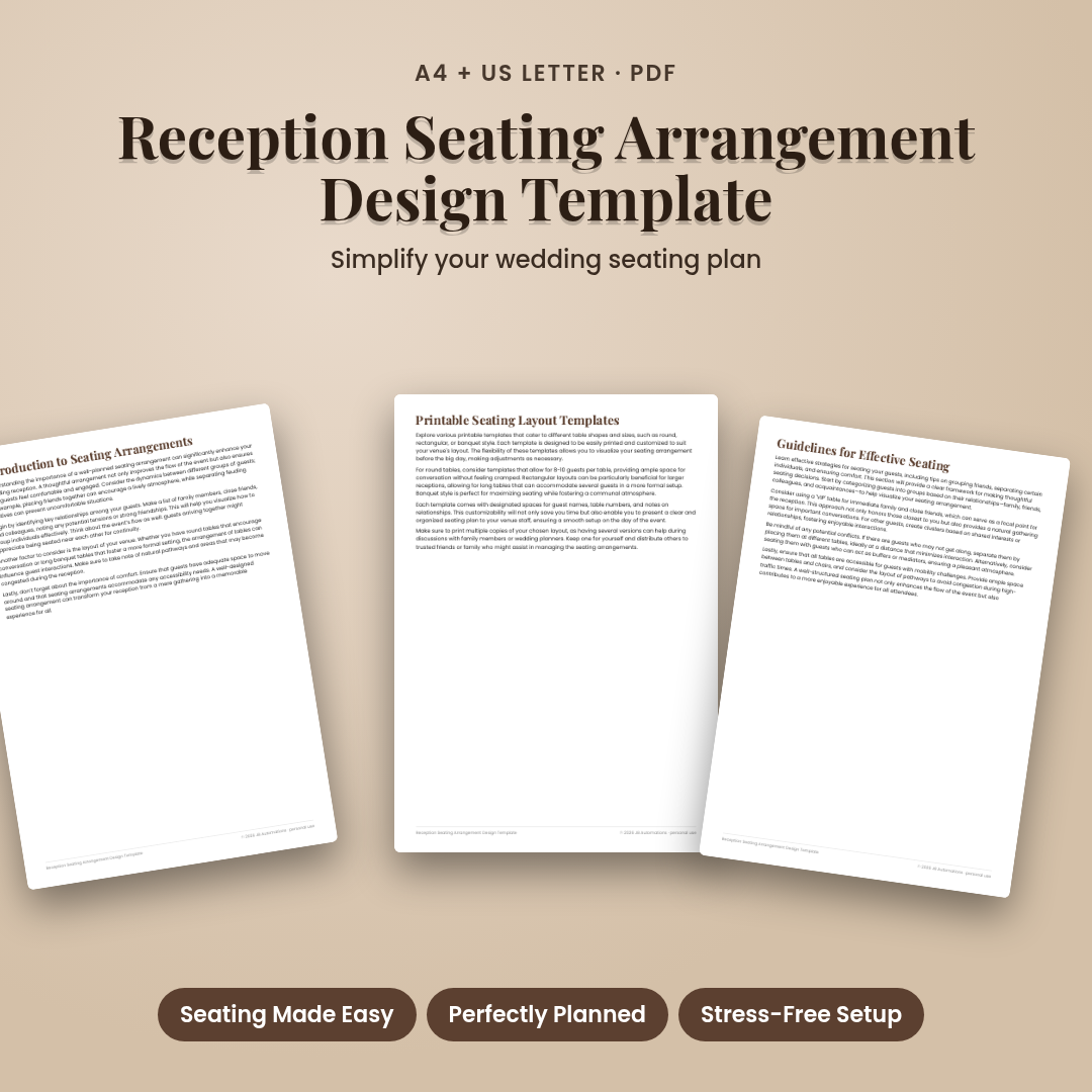 Reception Seating Arrangement Design Template