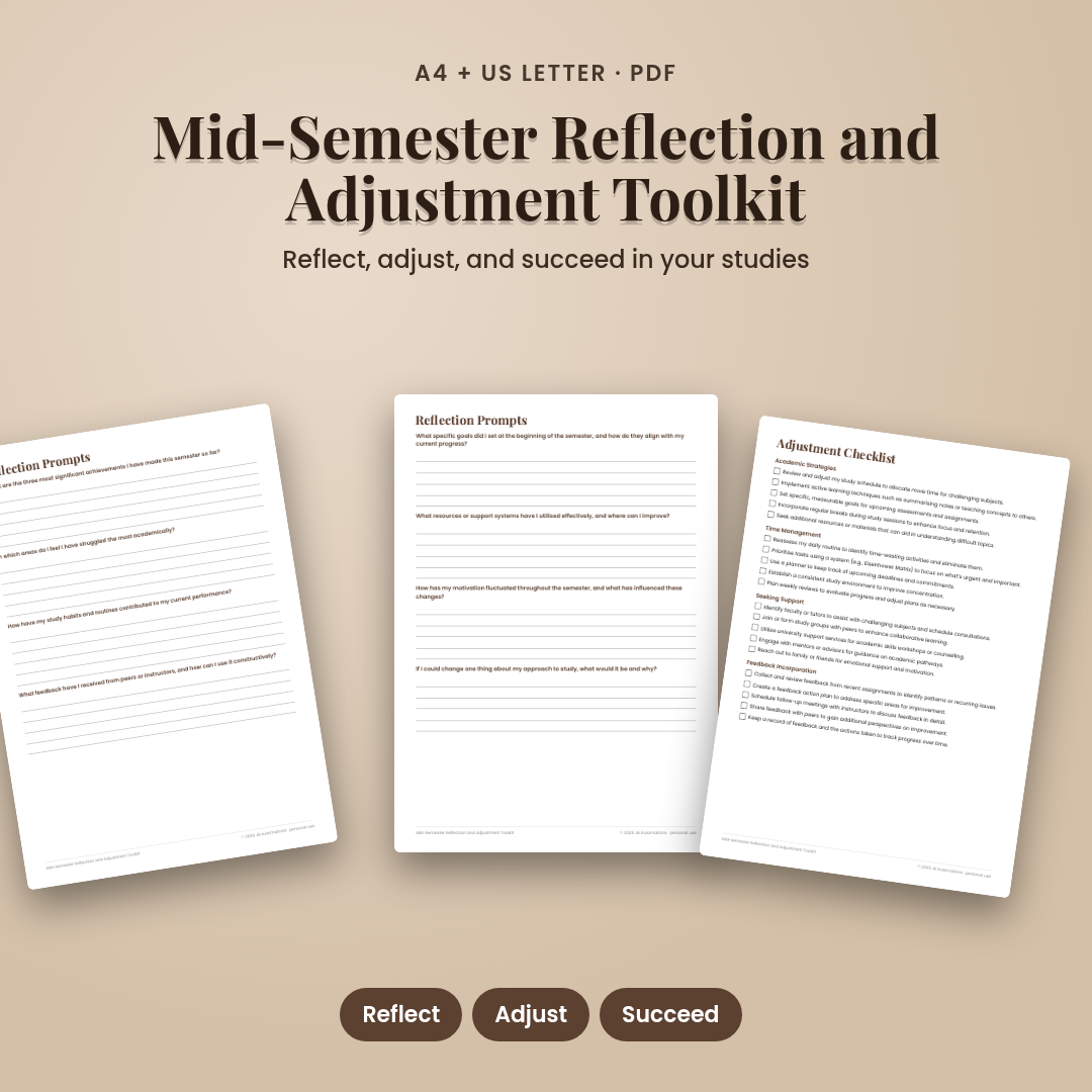 Mid-Semester Reflection and Adjustment Toolkit