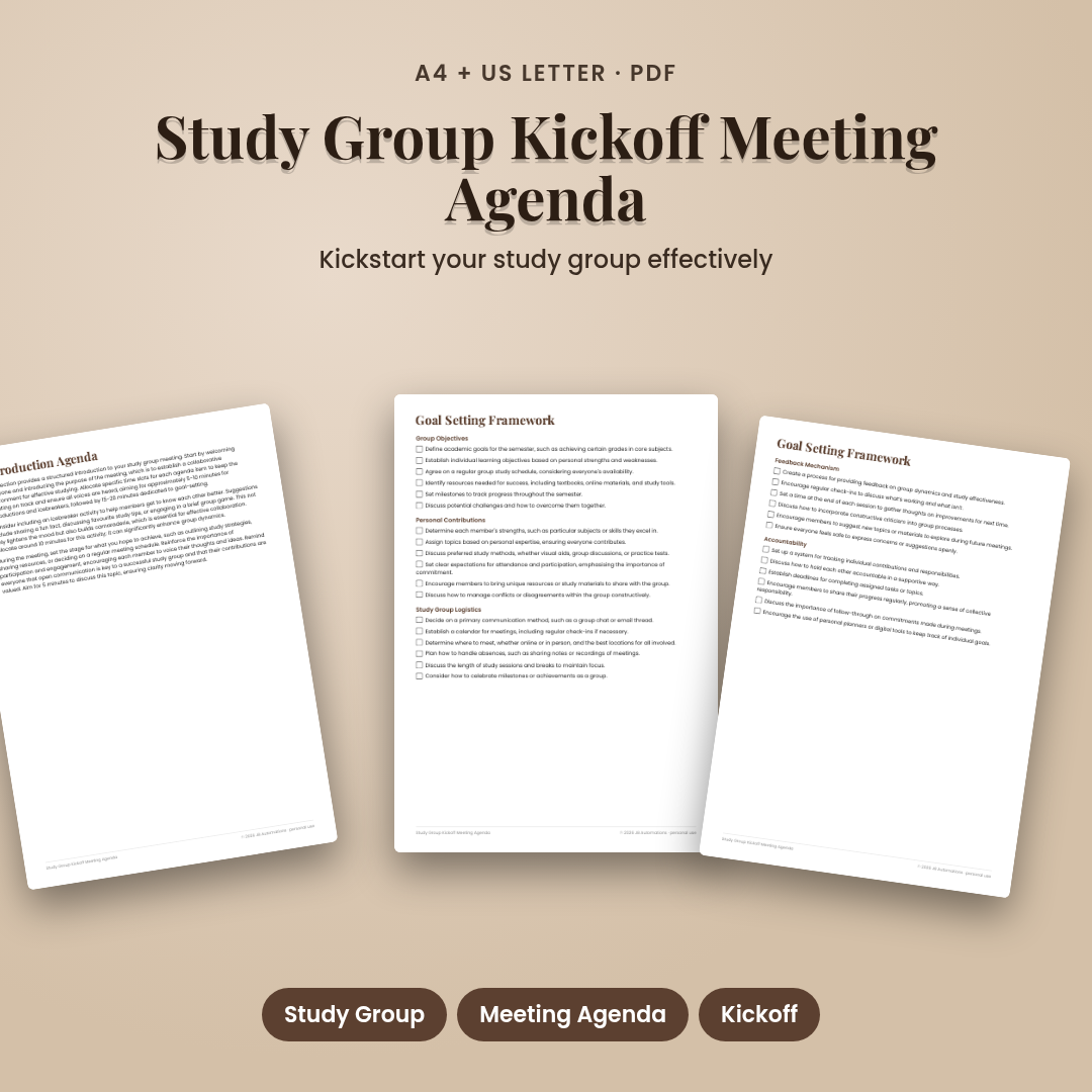 Study Group Kickoff Meeting Agenda