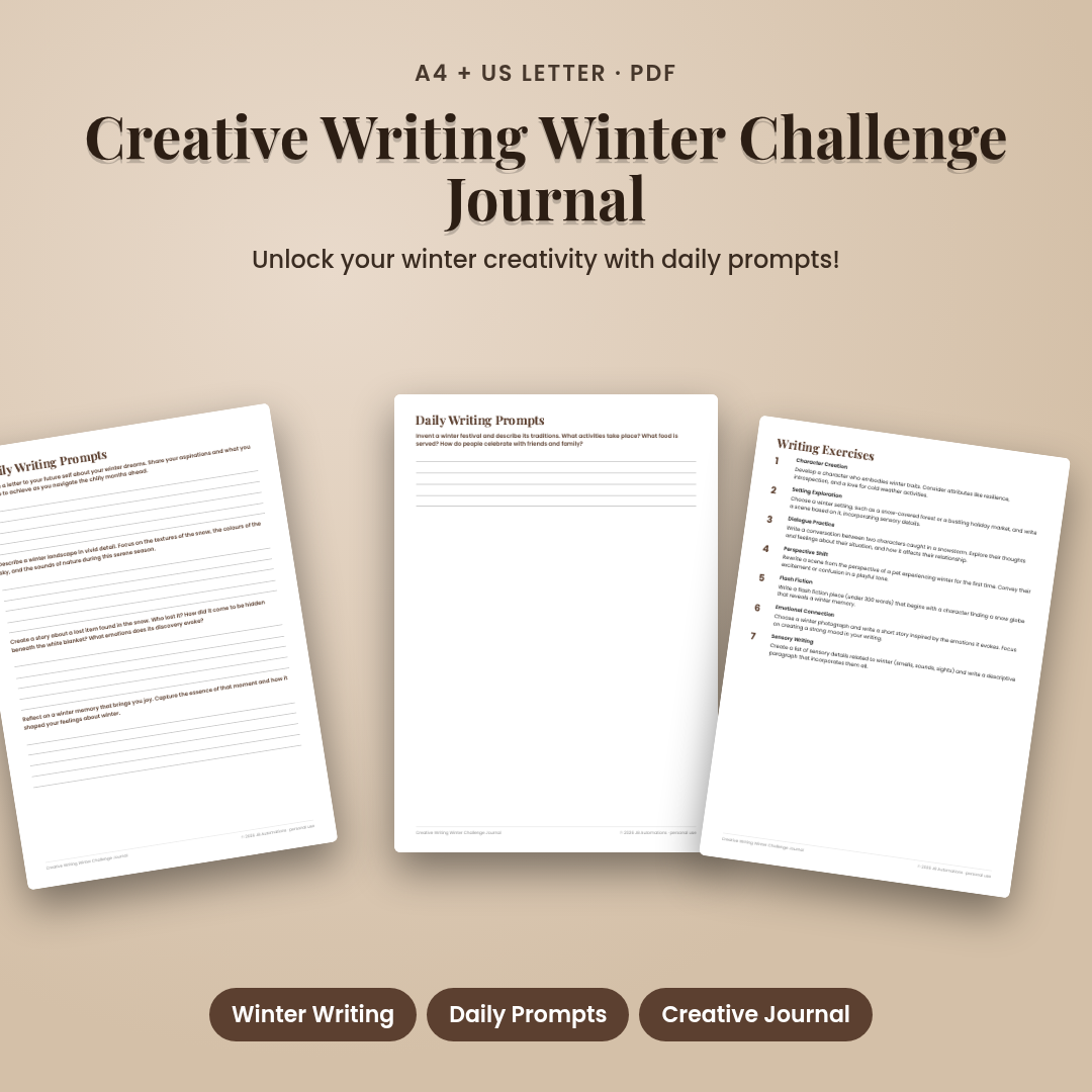 Creative Writing Winter Challenge Journal