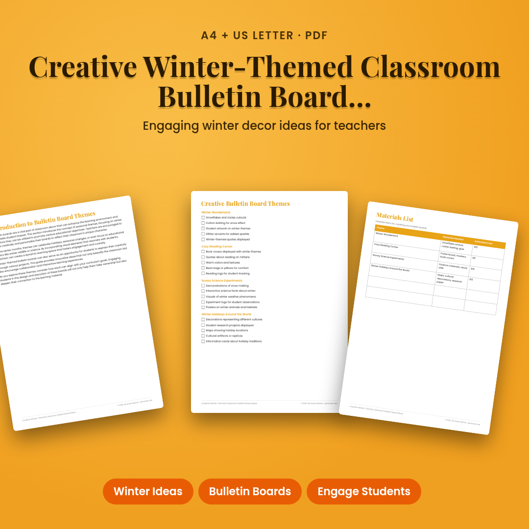 Creative Winter-Themed Classroom Bulletin Board Ideas