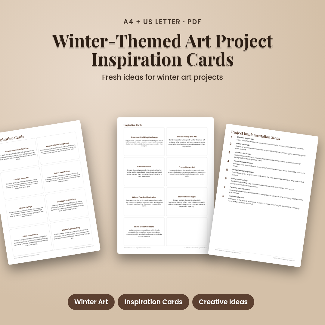 Winter-Themed Art Project Inspiration Cards