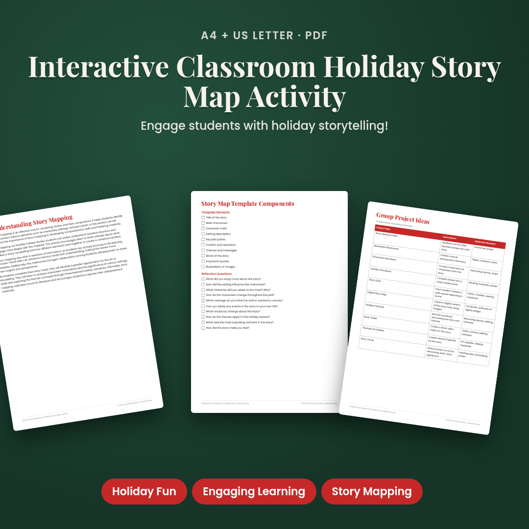Interactive Classroom Holiday Story Map Activity