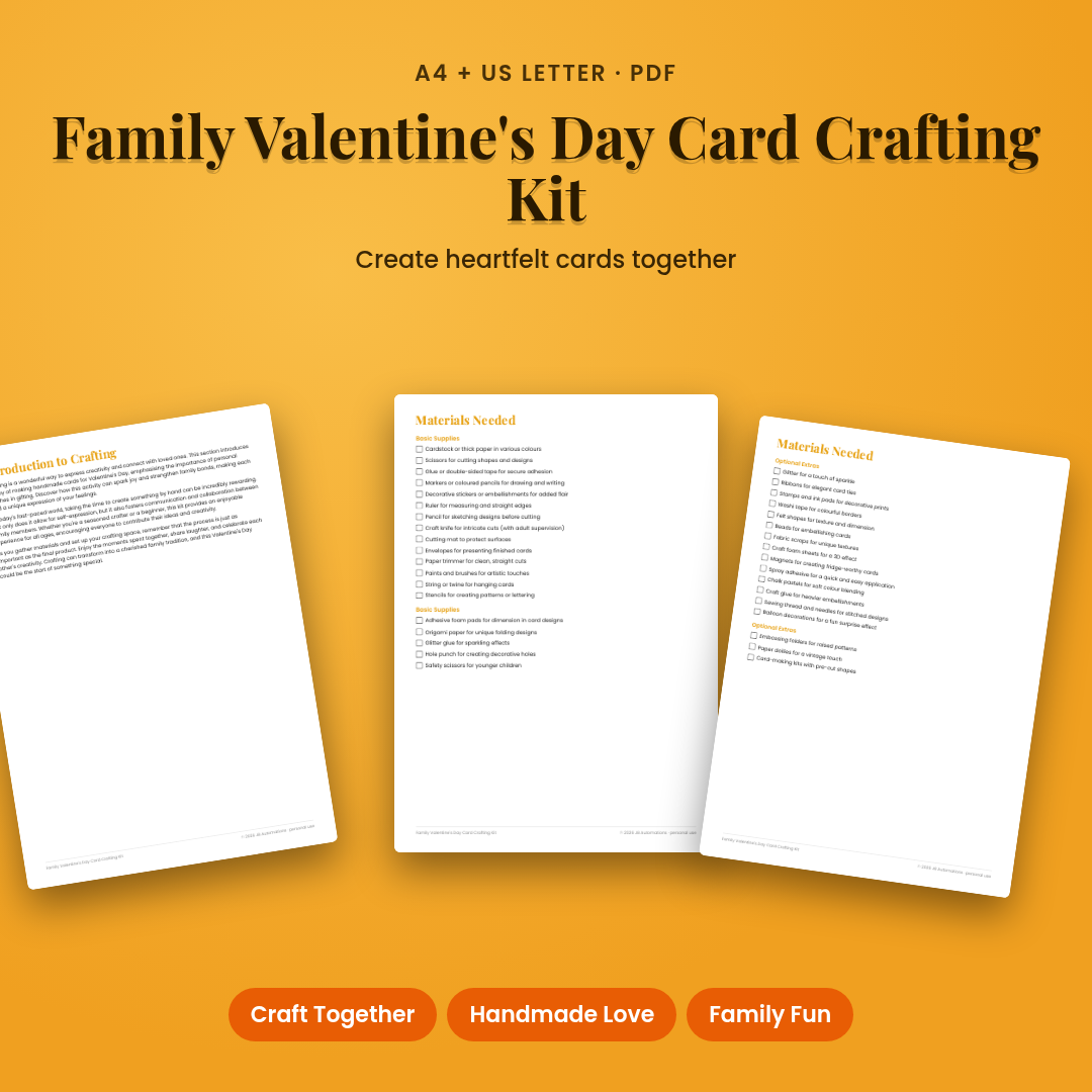 Family Valentine's Day Card Crafting Kit