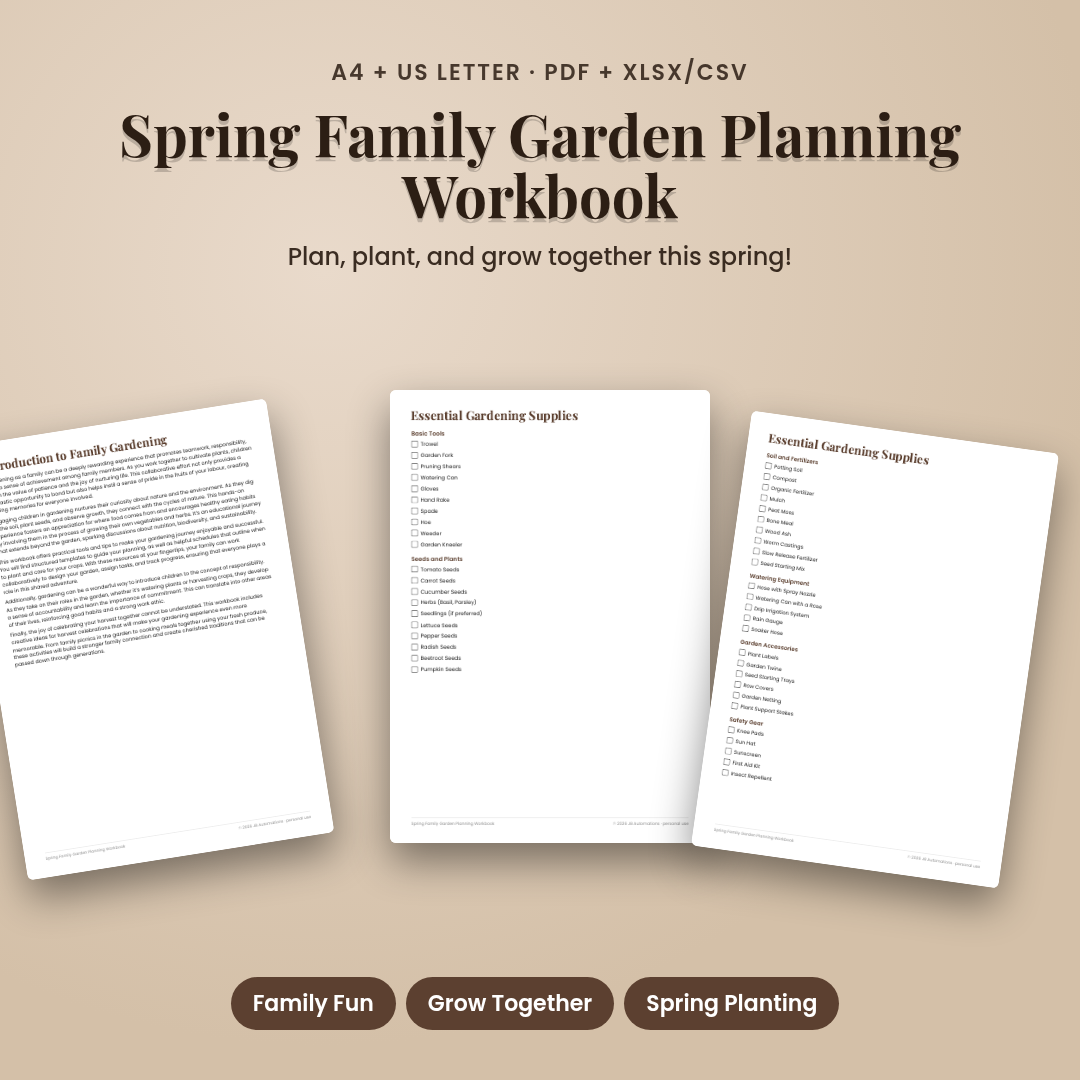 Spring Family Garden Planning Workbook