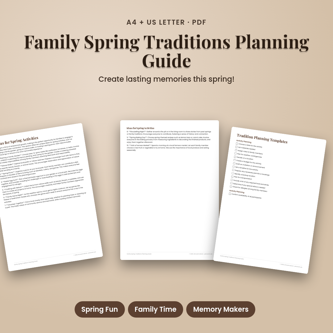 Family Spring Traditions Planning Guide