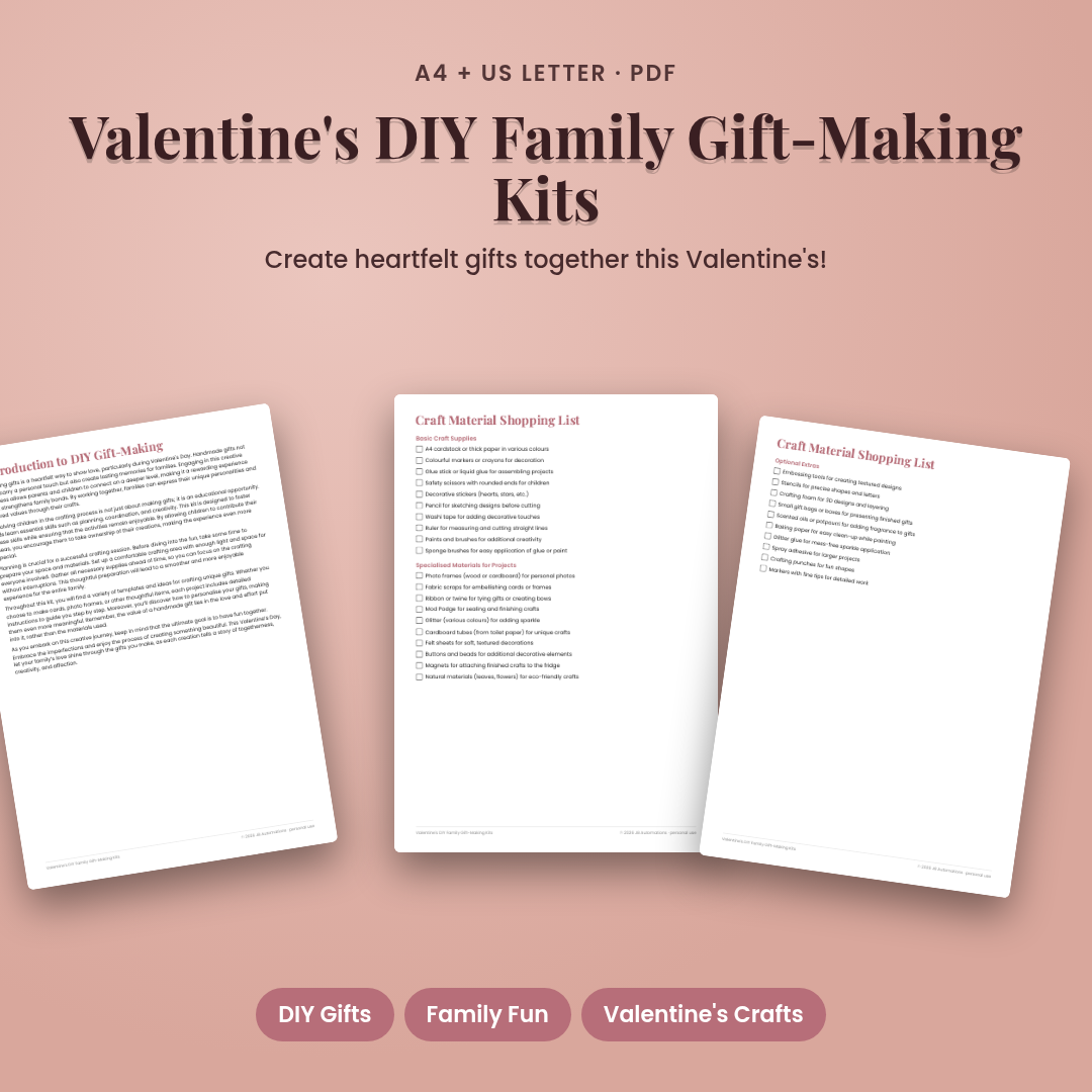Valentine's DIY Family Gift-Making Kits