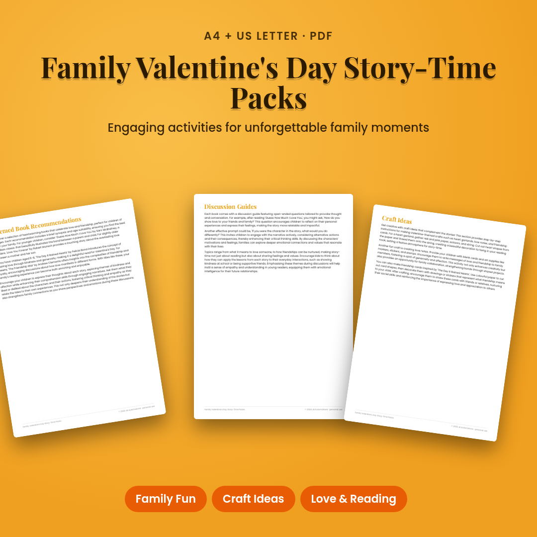 Family Valentine's Day Story-Time Packs