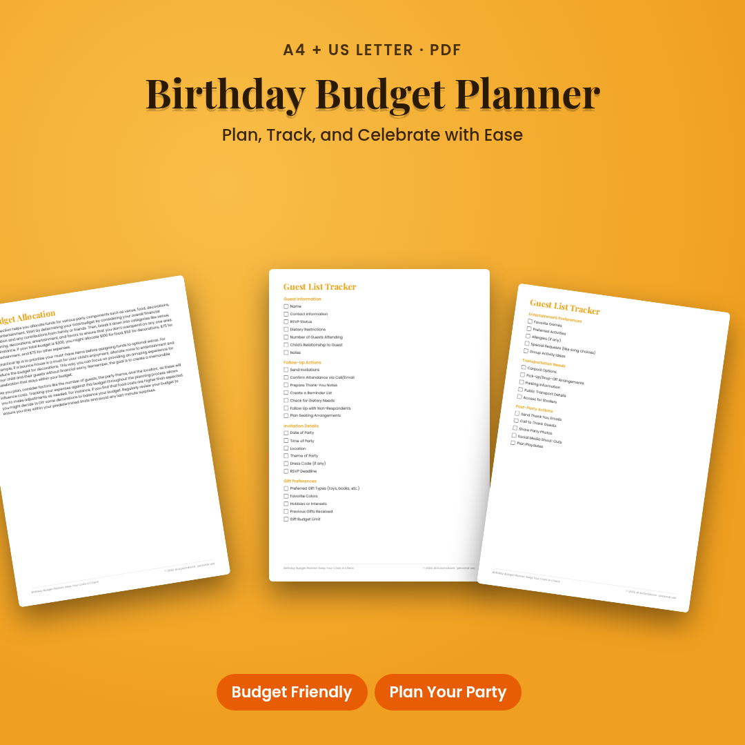 Birthday Budget Planner: Keep Your Costs in Check
