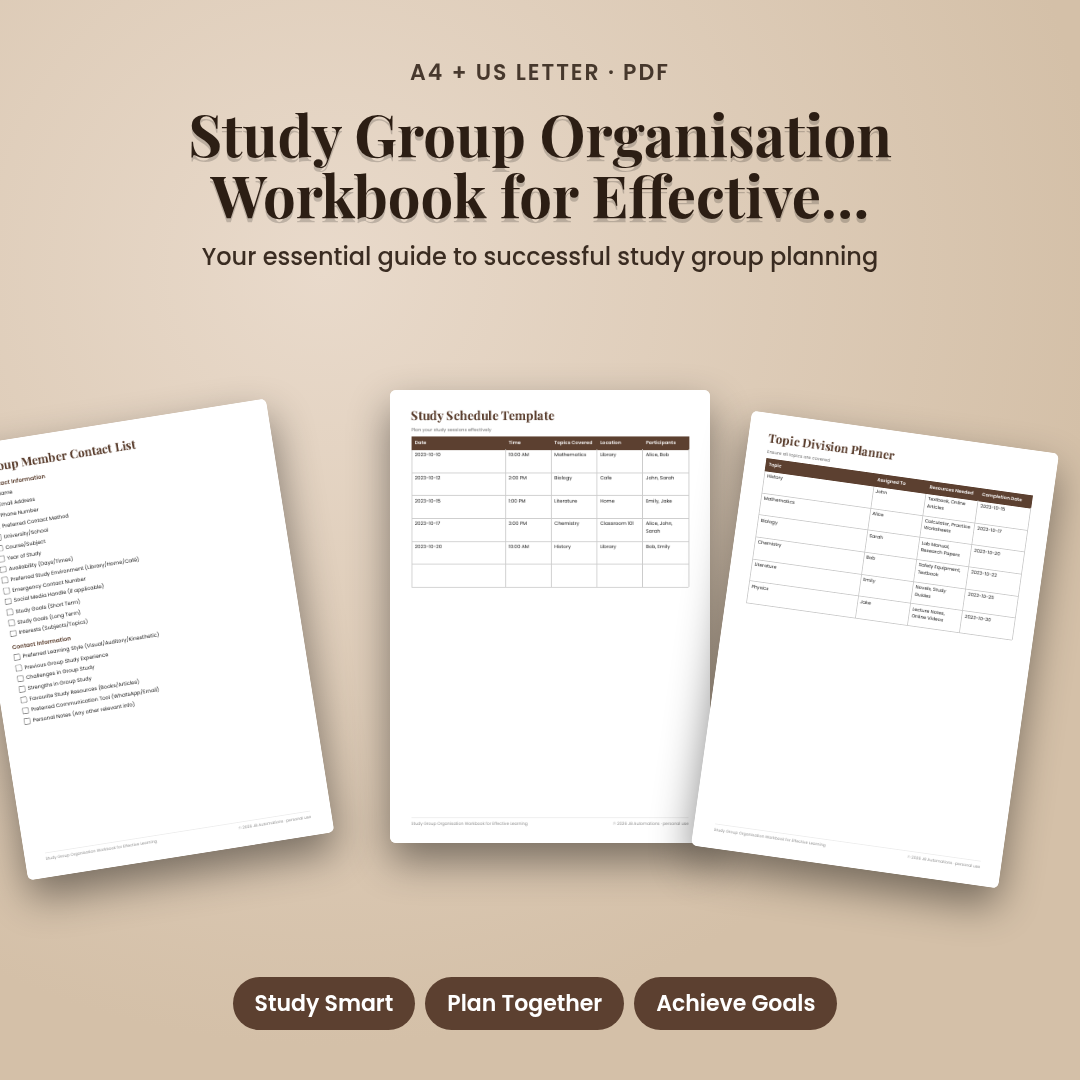 Study Group Organisation Workbook for Effective Learning