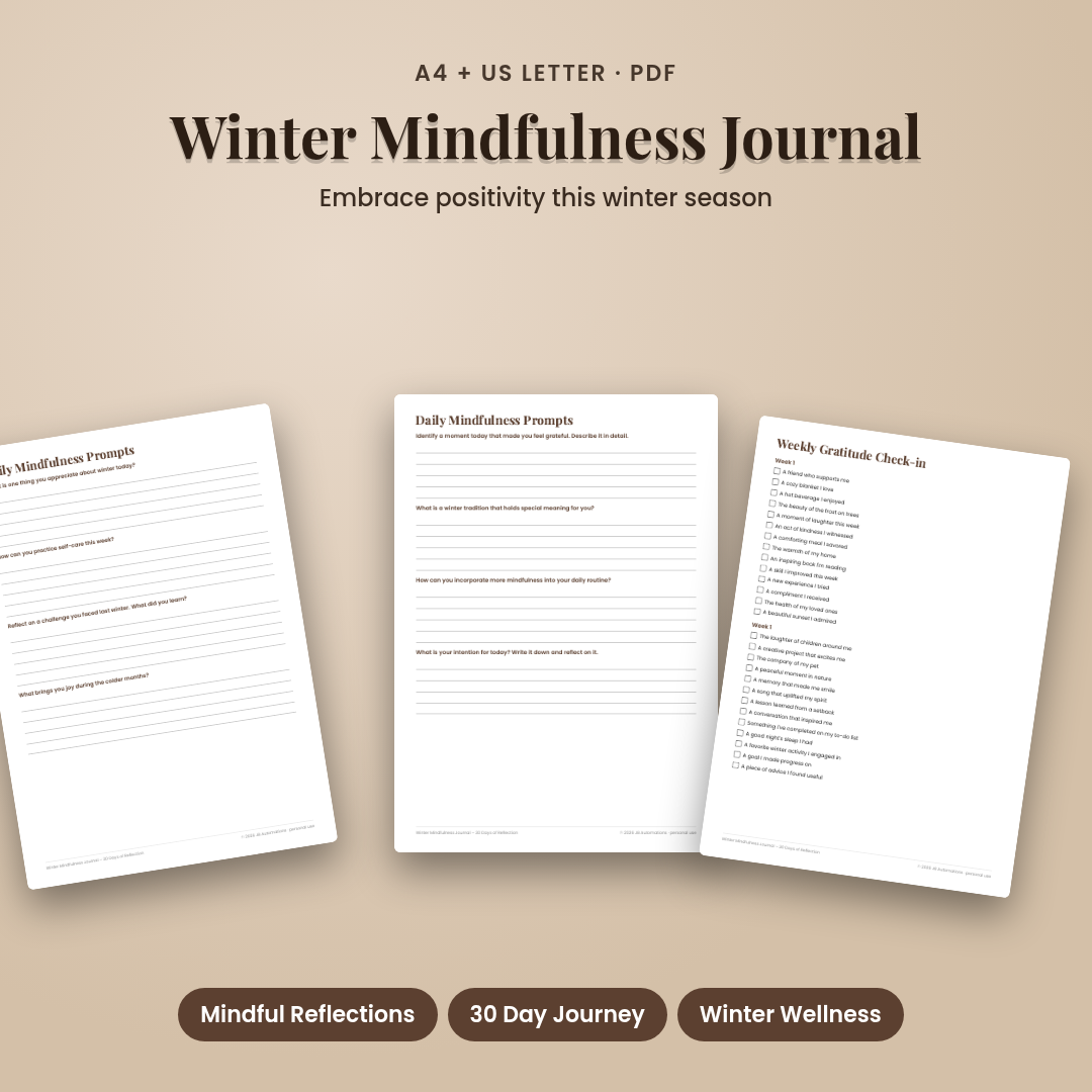 Winter Mindfulness Journal – 30 Days of Reflection