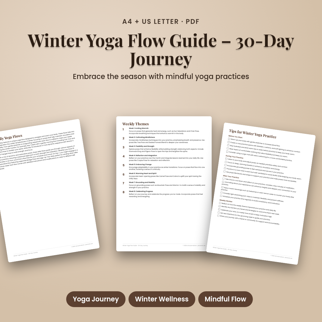 Winter Yoga Flow Guide – 30-Day Journey