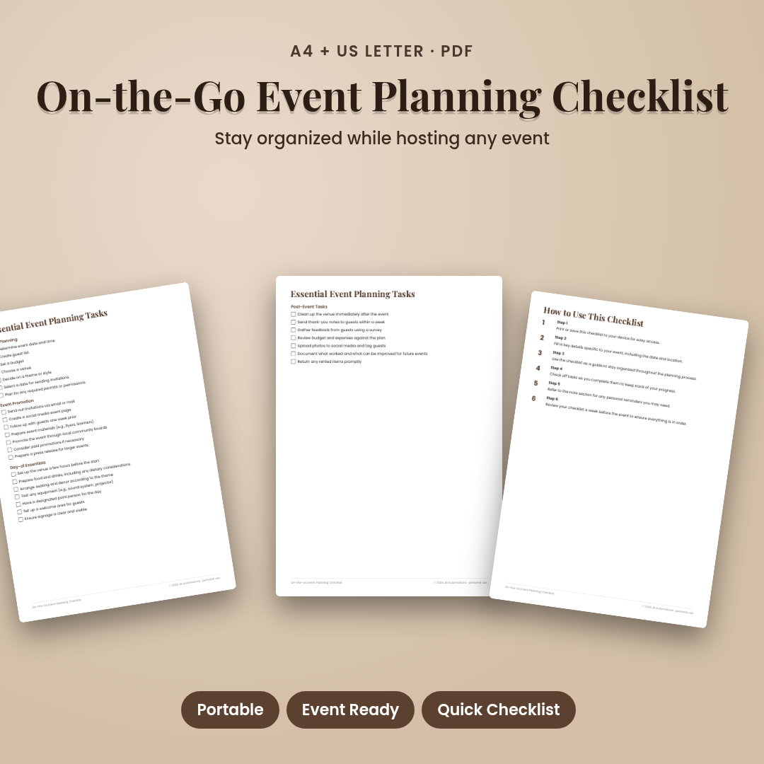 On-the-Go Event Planning Checklist