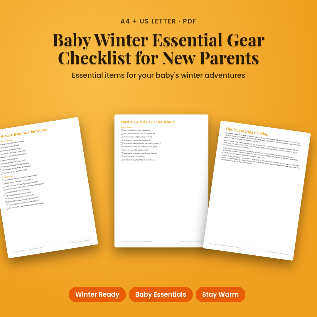Baby Winter Essential Gear Checklist for New Parents