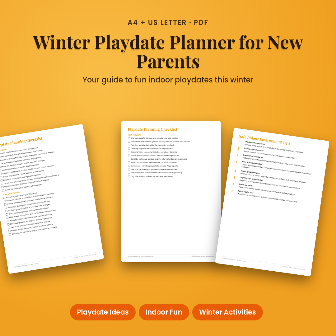 Winter Playdate Planner for New Parents
