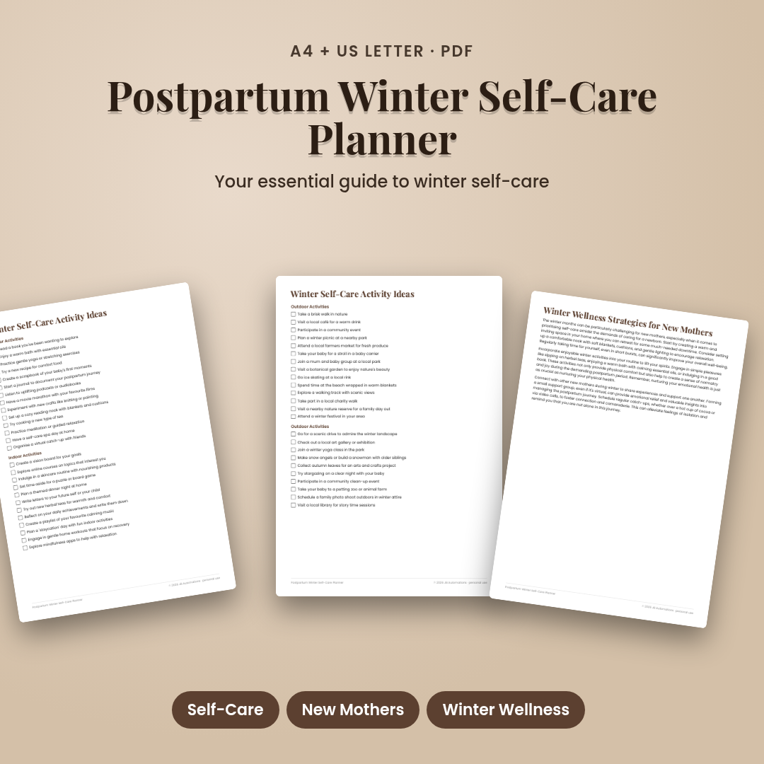 Postpartum Winter Self-Care Planner