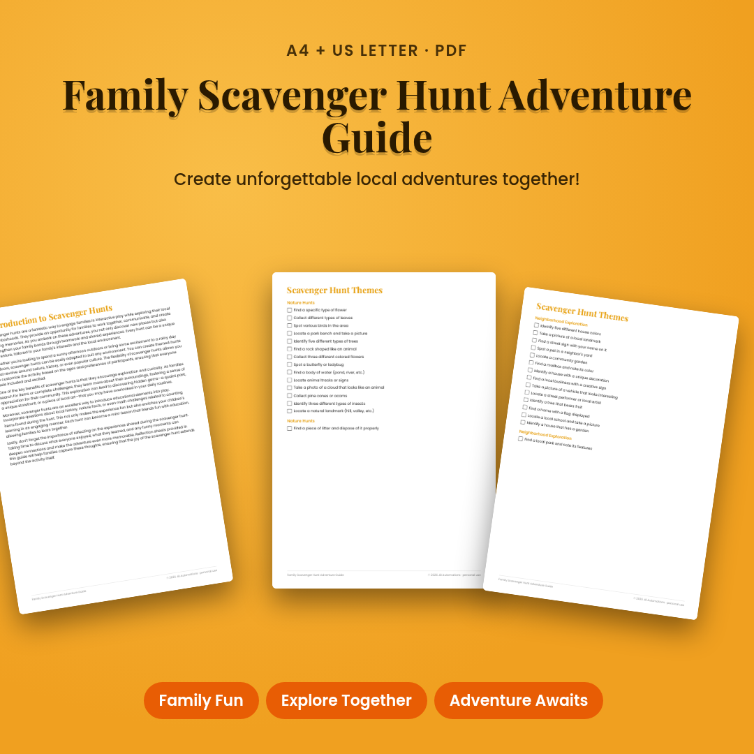 Family Scavenger Hunt Adventure Guide