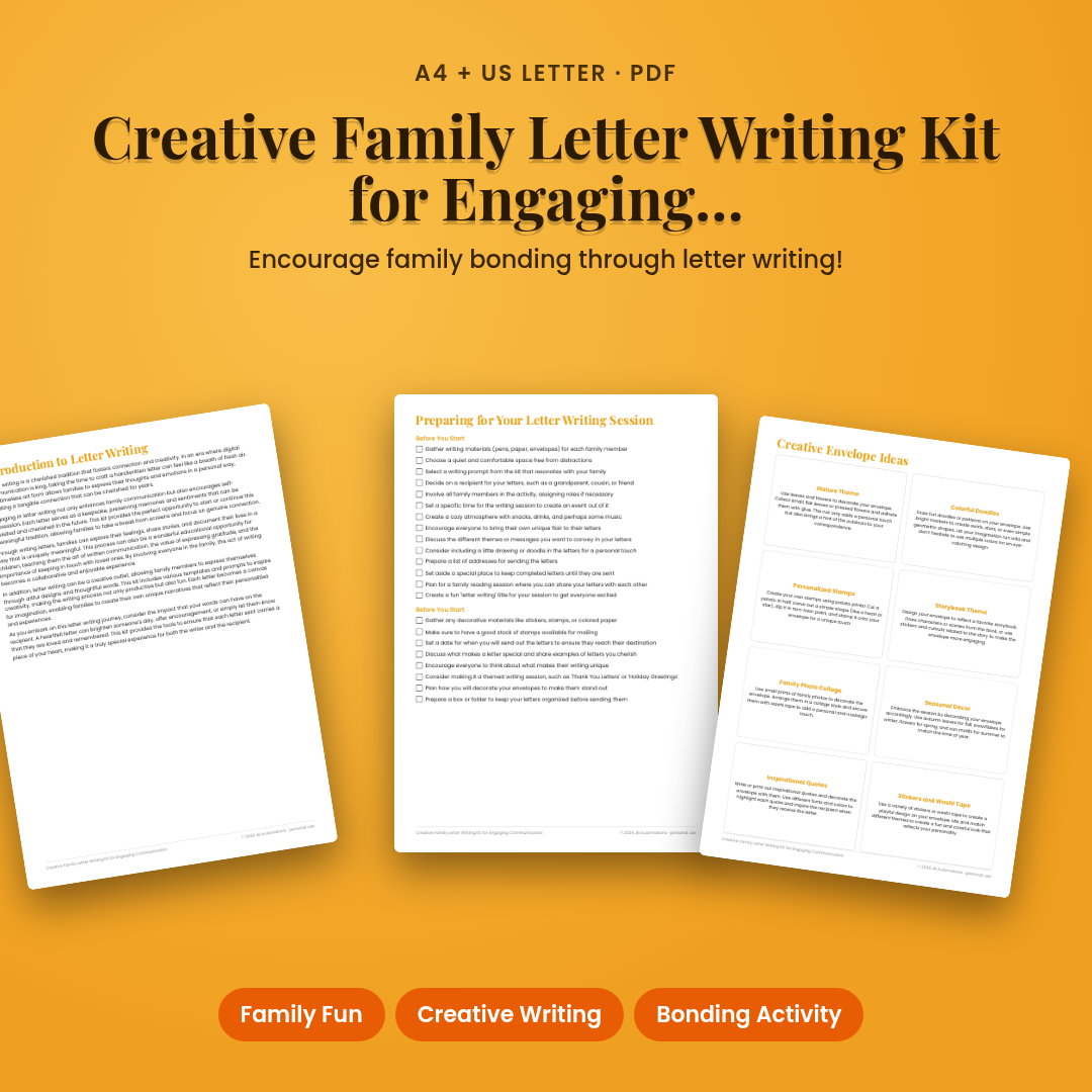 Creative Family Letter Writing Kit for Engaging Communication