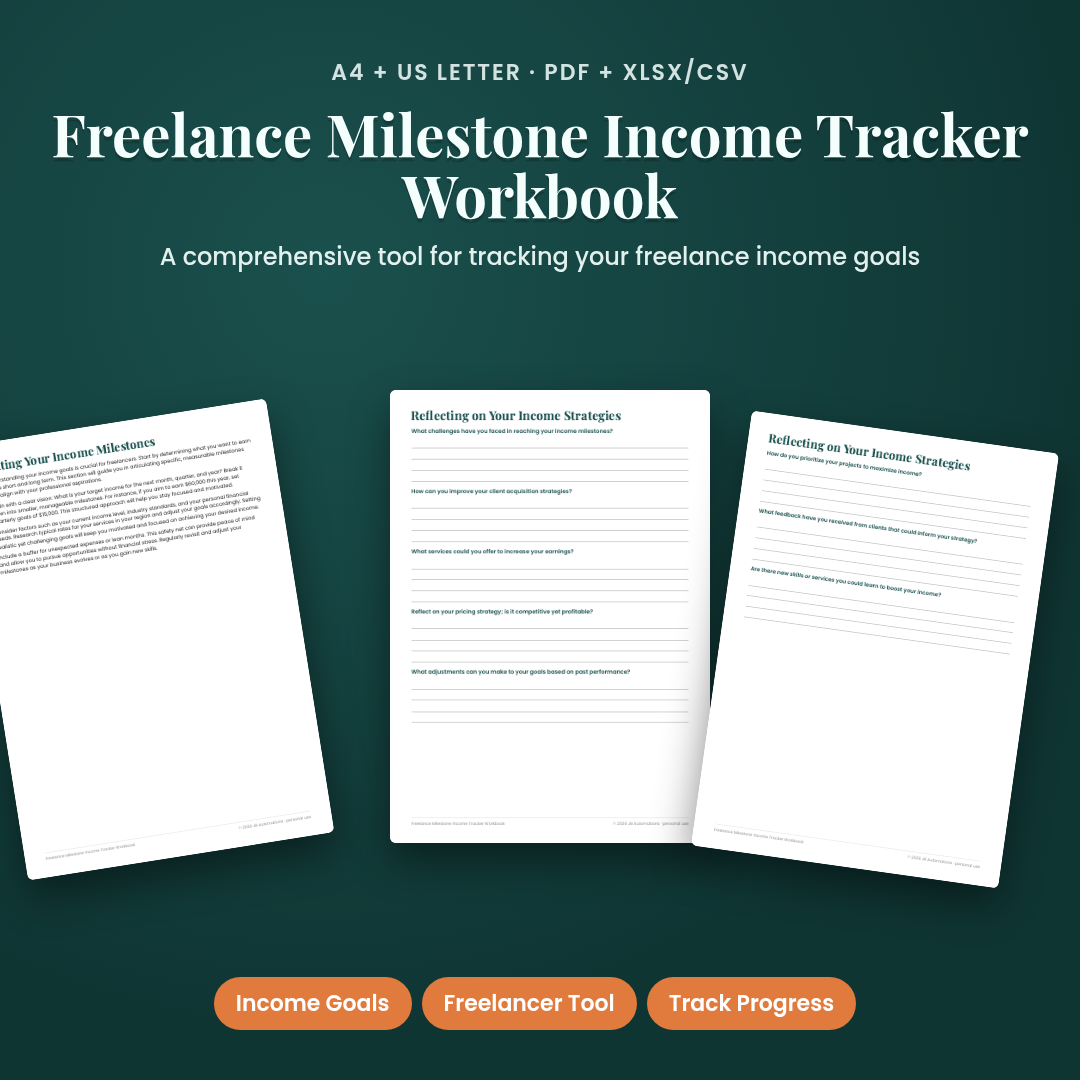 Freelance Milestone Income Tracker Workbook