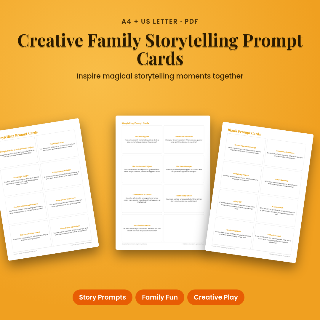 Creative Family Storytelling Prompt Cards