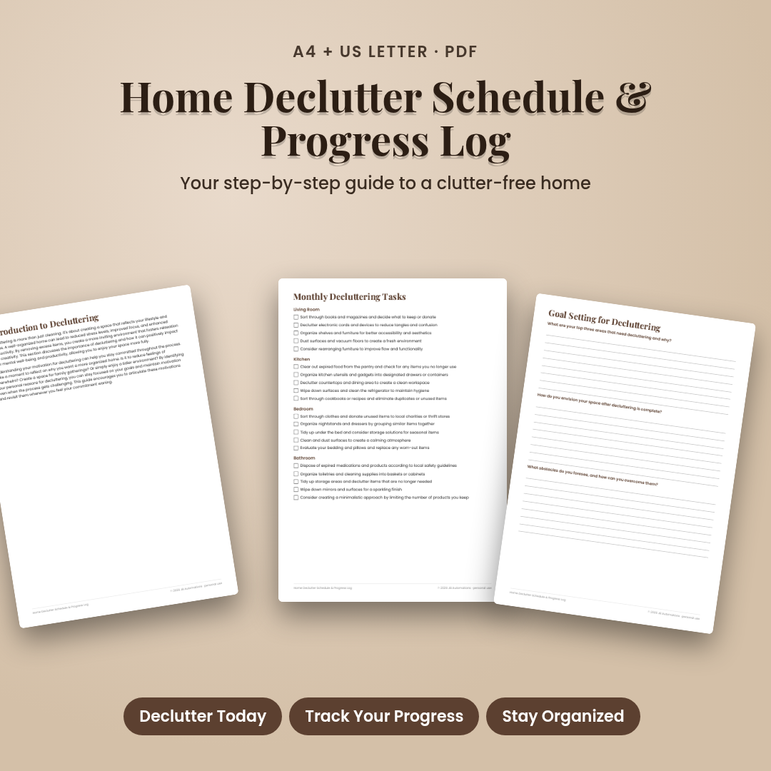Home Declutter Schedule & Progress Log