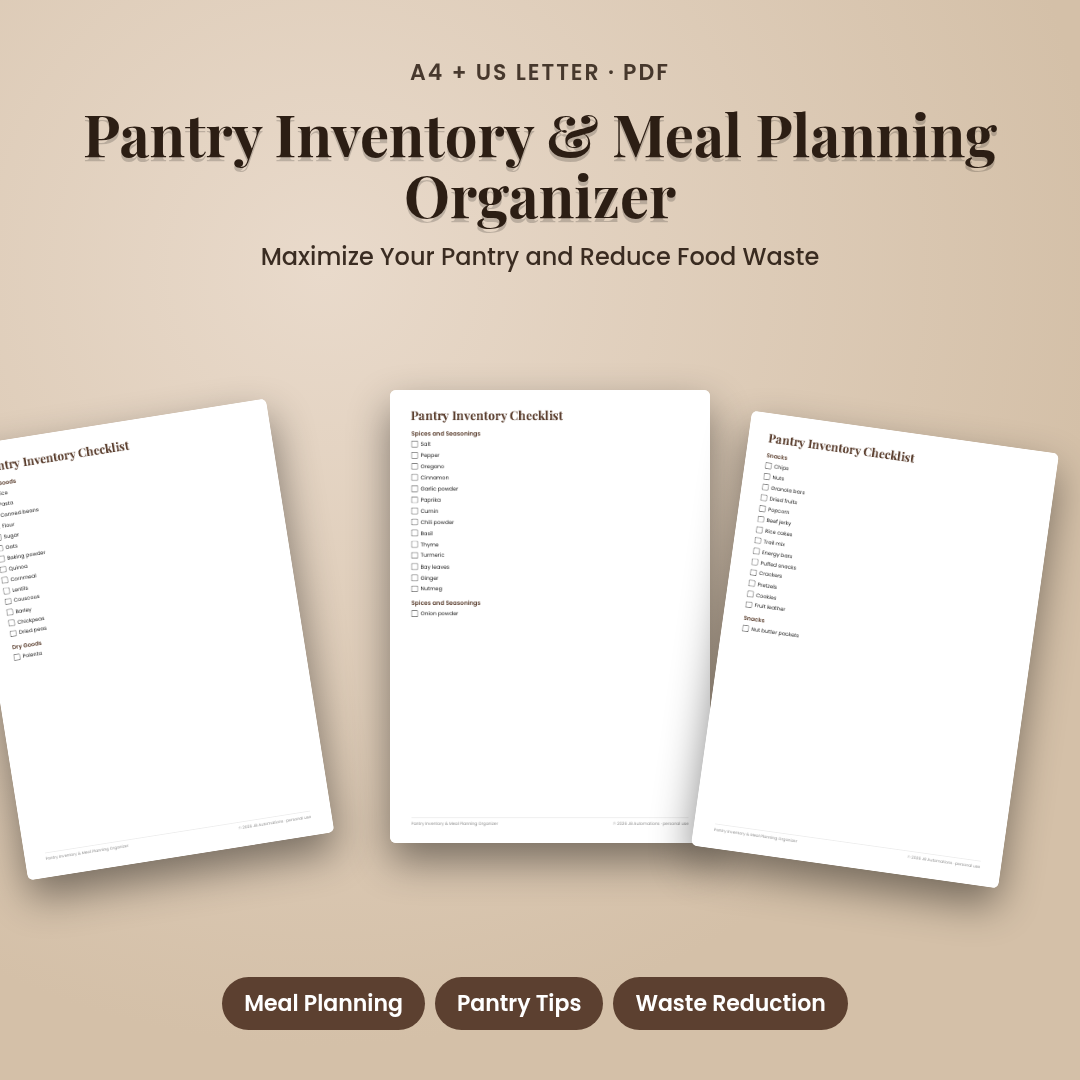 Pantry Inventory & Meal Planning Organizer