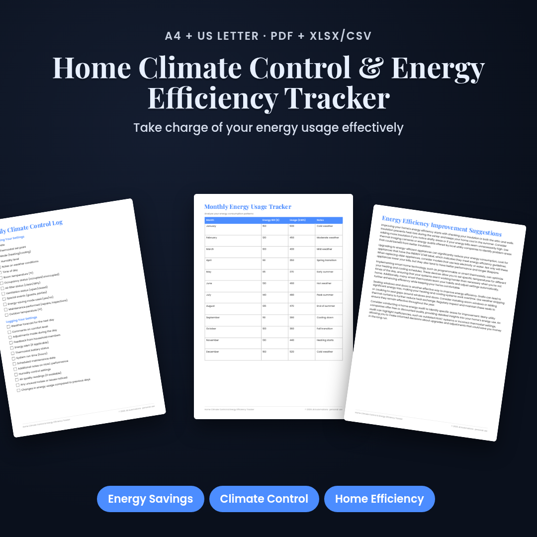 Home Climate Control & Energy Efficiency Tracker