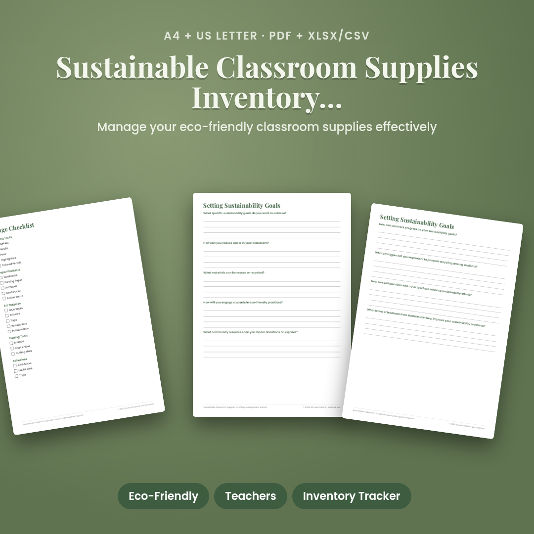 Sustainable Classroom Supplies Inventory Management System
