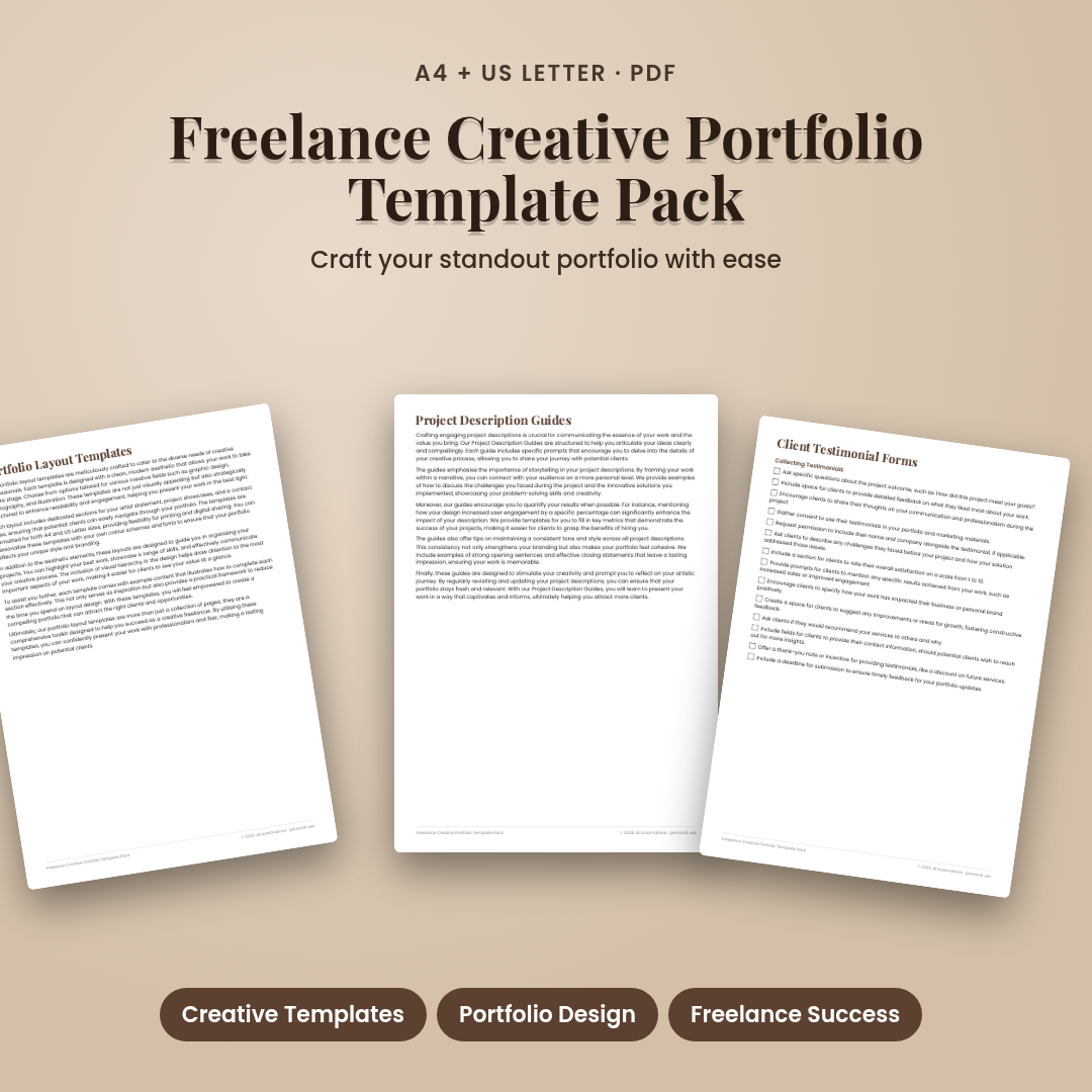 Freelance Creative Portfolio Template Pack